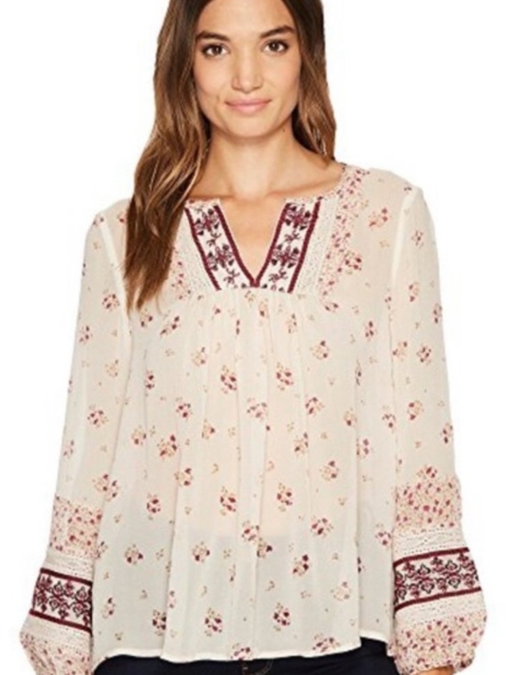 Joie Joleta Women's Silk Floral Embroidered Boho Blouse